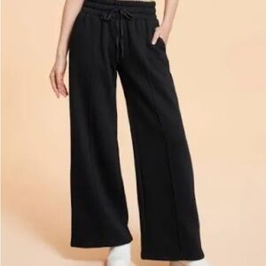 Blogilates Women's Black Wide-Leg Pants large